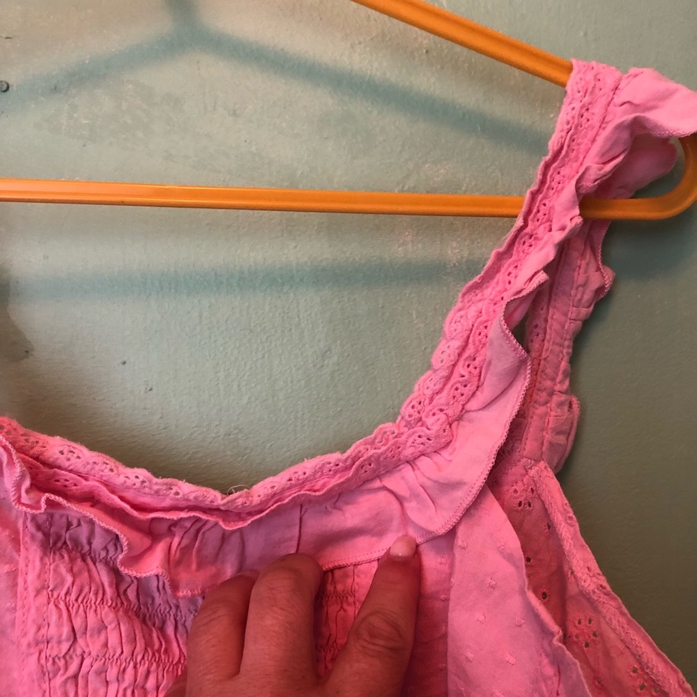 Pink Ruffle Eyelet Tank - Picture 9 of 9